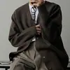Suéter Cardigan Gola V Tricô Masculino Estilo Old Money Coreano High-End Outono e Inverno Suéter Tendência Fábrica Transfronteiriça Venda por Atacado