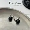 Diseño de Pendientes de Ágata Negra y Perla de Lujo Accesible de Gama Alta para Mujer 2025 Nuevos Pendientes Populares Pendientes Versátiles de Nicho Otoño
