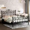 Cama de hierro forjado para uso doméstico, engrosada y reforzada, cama de princesa simple y moderna, cama doble de 1,8 m, cama de marco de hierro de lujo ligero individual de 1 m