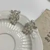 Brincos de Pérola com Folhas Cravejadas de Diamantes Estilo Francês Retrô Luxo Leve Moda Tendência Personalidade Exquisita Ins Estilo Minimalista Tendência de Brincos