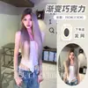 Peruca Tom de Açúcar Cabelo Longo Liso Feminina Diária Renda Pequena Gradiente de Chocolate Peruca de Cabeça Cheia