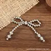 Accesorios de lazo de cuentas plateadas estilo coreano, accesorios para el cabello hechos a mano con cuentas, materiales de decoración para bolsos, materiales de adorno para zapatos al por mayor
