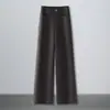 Pantalones de traje para mujer, pantalones cálidos de lana para otoño e invierno, de cintura alta, fluidos, de pierna ancha, nuevo estilo 2025, holgados, de pierna recta, pantalones casuales