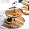 Soporte de Postre Europeo de Punto Estilo Bosque Doble Capa Triple Capa Plato para Pasteles Mesa de Postres de Madera Bandeja Decorativa Soporte para Pasteles y Postres