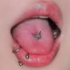 Melody kulomi Yugui cão língua unha titânio aço ins língua anel piercing jóias nicho cross-border atacado desenho animado