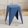 Banqueta de plástico espessa para casa empilhável banco para mesa de jantar cadeira de moda simples nórdica para adulto banqueta redonda alta de plástico