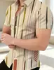 Camisa casual de verano para hombre con manga corta y estampado geométrico, top de corte holgado, camisa de manga corta transfronteriza para hombre