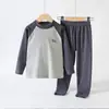Conjunto de Ropa Interior Térmica para Niños 7A Antibacteriano Ropa de Otoño para Niños y Pantalones Camiseta Base Pijamas para Niñas Mayores Ropa para el Hogar