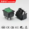 Interruptor Kcd4 Vermelho e Preto em Forma de Barco com Luz, Interruptor de Alimentação Rocker em Forma de Barco de Seis Pinos e Três Velocidades, Interruptor de 6 Pinos e 3 Velocidades