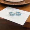 Design de nicho brincos de diamante de guirlanda azul brincos estilo corte retrô brincos de moda requintada luxuosos para mulheres