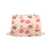 2026 Bolso Fresco y Sencillo para Mujer, Moda Artística Estampado de Cerezas Bolso Cruzado Casual Coreano, Bolso Cuadrado Pequeño Cruzado con Cadena Minimalista