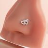 Piercing de nariz dorado en forma de L, anillo de nariz con circonita de corazón a corazón llena de diamantes, joyería al por mayor para piercing de nariz transfronterizo, anillo de nariz 20G