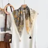 Pañuelo Cuadrado Vintage con Borlas Estampado Paisley Pañuelo para el Cuello con Colgante Estampado de Lunares y Anacardos Pañuelo de Seda con Flecos para Mujer Imitación de Algodón y Lino
