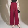 Pantalones Elegantes y Sencillos de Gasa con Abertura y Pierna Ancha para Mujer, Nuevo Estilo Verano 2026, Corte Holgado, Adelgazantes, Caída Recta, Pantalones Casuales