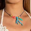 Pendente Personalizado Tecido à Mão Imitação de Peixe Coral Europeu e Americano Colar Versátil Criativo Acessórios de Joias para Mulheres no Verão