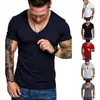 Comercio electrónico transfronterizo 2024 comercio exterior europeo nuevo color sólido moda talla grande hombre camiseta deportiva casual color sólido VT107