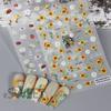 Pegatinas Transfronterizas para Uñas Nuevas al por Mayor Flor de Margarita Pequeña Delgada Resistente Flores de Verano Hojas Verdes Hoja de Tortuga Pegatinas para Uñas