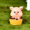 Historia de Cerdito Micro Paisaje Artesanías de Resina Pequeños Adornos Accesorios de Llavero Muñeca Cerdo del Zodíaco