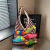 Bolsa Tote de Tricô da Moda Outono 2026 Transfronteiriça para Mulheres, Design Fofo de Peixinho, Bolsa de Ombro com Grande Capacidade