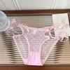 Cuerdas del Corazón ~ Panties Sexy Puros Emocionales para Mujer de Encaje Cintura Baja Correa Delgada Moño Hueco Bragas para Mujer