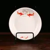 Plato de arroz de cerámica, plato de sopa doméstico, plato con estampado sencillo, plato de fideos doméstico de uso diario, plato de cerámica, juego de vajilla creativa