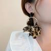 Pendientes de Aro Grande con Estampado de Leopardo Exagerado Europeo y Americano Pendientes Cuadrados Incrustados con Piedras Preciosas Sintéticas Venta al por Mayor Transfronteriza de Aliexpress