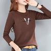 0327 # Camiseta Interior Fina de Terciopelo Alemán para Mujer en Primavera y Otoño