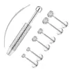 Piercing de Osso da Orelha de Aço Inoxidável com Zircônia Barra Reta Piercing Labial Piercing de Nariz Mais Vendido da Amazon