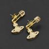 Broche Transfronterizo con Circonitas, Aretes Largos de Saturno, Aretes de Planeta Elegantes y Versátiles para Mujer