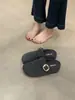 Zapatos Birkenstock Retro de Felpa con Suela Gruesa de Lana para Mujer 2025 Nuevo Otoño e Invierno que Aumentan la Altura Cálidos de Punta Cerrada Birkenstock