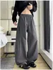 Pantalones de trabajo de estilo americano de corte ceñido con diseño de pliegues para hombre, nueva marca de moda, pantalones casuales holgados de pierna recta ancha