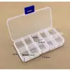 Caja plástica pequeña de 10 compartimentos transparente caja de clasificación de 10 compartimentos desmontable caja de acabado multi-compartimento componentes de joyería caja de almacenamiento de PP