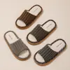 Pantuflas de Lino para Hombre, Pantuflas Silenciosas de Algodón y Lino para Interiores de Primavera y Otoño para Uso en Casa, Pantuflas de Algodón y Lino para Mujer de Cuatro Estaciones, Nuevos Modelos de Otoño e Invierno