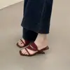 ¡Estilo retro de chica caliente con bloques de color! Sandalias de cuña de gamuza de una tira con punta cuadrada para mujer, sandalias de tacón alto de punta abierta versión coreana de verano