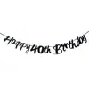 Banner de Cumpleaños Brillante con Números y Letras, Banner Redondo de Lentejuelas, Banner Cosido, Banner Cosido de Estrella de Cinco Puntas, Banner Triangular