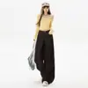 Naranja Infantil # Nuevo en Primavera: Jeans de Pierna Ancha Color Café para Mujer, Corte Holgado, Adelgazantes, Favorecedores, Casuales, Versátiles, Pantalones de Longitud Completa.