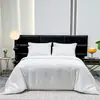 Juego de sábanas de satén con ondas de color liso y lujo ligero de AliExpress, juego de ropa de cama de satén jacquard de tres piezas