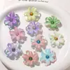 Adornos de Flores Acrílicas Franceses de Gradiente de Dos Tonos para Iris Parches Accesorios para Aretes DIY Accesorios para Llaveros