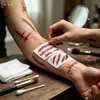 Pegatina de tatuaje de cicatriz de zombi para Halloween, decoración de Halloween, pegatina de tatuaje de cicatriz de herida falsa