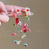 Pendientes de la Serie de Cuentas Jardín de Monet Vibración Dopamina Pendientes de Botón Exagerados Pendientes de Flor Coloridos Exagerados para Mujer