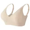 Sujetador inalámbrico push-up para mujer, cómodo de copa completa, talla grande europea y americana, cuello en V, sujetador deportivo sin costuras
