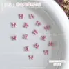 Conjunto Misto de Decorações para Unhas com Laços de Resina Rosa de 12 Peças, Acessórios Populares 3D de Laços para Unhas DIY