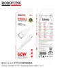 Borofone Bx121 Cable de Datos para Teléfono Móvil Tipo-C Universal para Portátil, Carga Rápida de 60W, Pd20W, PVC