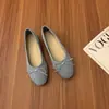 Primer Encuentro Temporada Lazo de Terciopelo Suave Elegante Planos Poco Profundos Slip-On Zapatos de Ballet para Mujer Cómodos Zapatos de Abuela