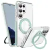 Adequado para Samsung S26 Ultra Crystal Shield Capa de Celular com Moldura Colorida S26 Suporte Giratório Capa Protetora Magnética para Celular