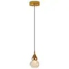 Lámpara colgante decorativa creativa de calabaza dorada estilo italiano para entrada, altura ajustable, con fondo de rejilla, adecuada para el ambiente de la mesita de noche del dormitorio