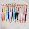 Pluma de Firma de Cristal Creativo con Grava de Amatista, Cristal Blanco, Citrino, Cristal Rosa y Diamante, Pequeño Regalo, Regalo de Inauguración