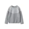 Suéter Fair Isle para Niños y Niñas, Suéter Pulóver de Cachemira, Cuello Redondo, Ropa Interior Básica Infantil, Diseño Jacquard Color-Blocking, Manga Larga