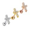 Brincos de Zircônia com Fio Amazon para Mulheres Aço Inoxidável Joias para Piercing Brincos Osso da Orelha Cartilagem Tragus