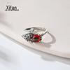 Anel Pixiu de Prata Esterlina S925 para Mulheres Estilo Coreano Retrô Estilo Étnico Anel com Granadas Incrustadas Abertura Ajustável Atacado